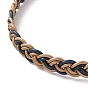 Cowhide Leather Braided Twist Rope Choker Necklace with Brass Clasp for Women