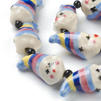 Perles en porcelaine manuelles, de clown