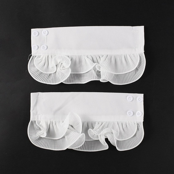 2 piezas sobremangas sin dedos de gasa, pulsera de cordón con botón de plástico para mujer