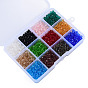 2160Pcs 12 Color Transparent Glass Beads, Faceted, Bicone