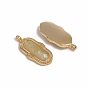 Pendentifs en pierre naturelle, avec les accessoires en laiton plaqués or, plaqué longue durée, ovale
