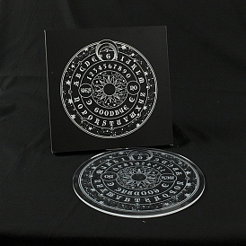 Round Acrylic Pendulum Boards, Talking Board, Spirit Board, Sun & Moon & Star Pattern