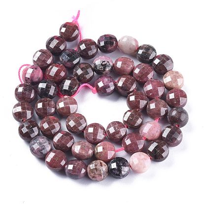 Perlas naturales rhodonite hebras, facetados, plano y redondo