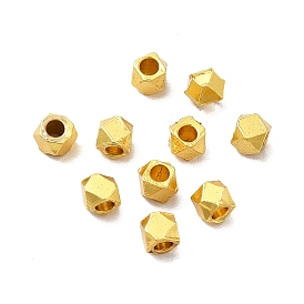 Rack Plating Brass Beads, Long-Lasting Plated, Polygon