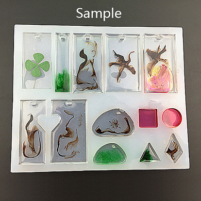 DIY Pendant Silicone Molds, Resin Casting Molds, For UV Resin, Epoxy Resin Jewelry Making, Mixed Shapes