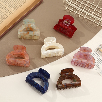 Hollow Half Round PVC Claw Hair Clips, for Women Girls