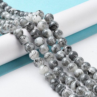 Ébauches et perles de perles de verre peintes, ronde