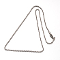 304 collares de cadena de la cuerda de acero inoxidable, con cierre de langosta, 19.6 pulgada (50 cm), 2 mm