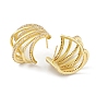 Hollow Fan Rack Plating Brass Cubic Zirconia Stud Earrings for Women, Long-Lasting Plated, Lead Free & Cadmium Free