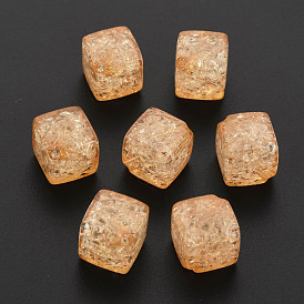Transparent Crackle Acrylic Beads, Cube