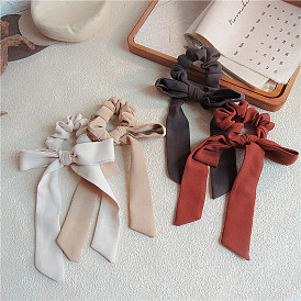 French Ribbon Hair Tie with Butterfly Bow - Elastic, Cute, Bohemian Hair Accessory.