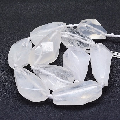 Naturelles cristal de quartz brins de perles, facette, goutte 