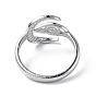 304 Stainless Steel Open Cuff Ring Finding, Ring Settings, Horn with Horse Eye