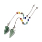 Natural & Synthetic Gemstone Cone Dowsing Pendulums, with Mixed Stone and Platinum Brass Findings, Cone