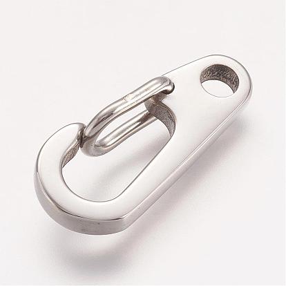 304 Stainless Steel Push Gate Snap Keychain Clasp Findings, Polishing