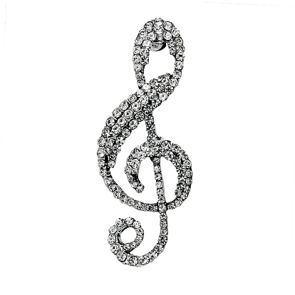 Broche de nota musical de diamantes de imitación, insignia de aleación para ropa de mochila