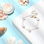 ABS Plastic Imitation Pearl Beaded Chain Bracelet, 304 Stainless Steel Jewelry for Women
