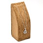 Wood Necklace Rectangle Displays, Covered with Velvet, Long Chain Necklace Display Stand, 11~17x5.5x5.5cm