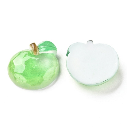 Cabujones decodificados de resina transparente, manzana