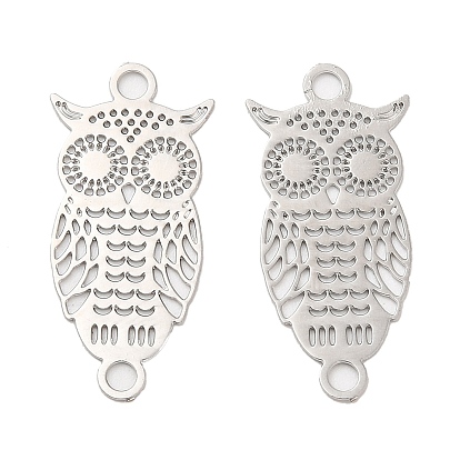 Long-Lasting Plated Brass Connector Charms, Hollow Owl Links