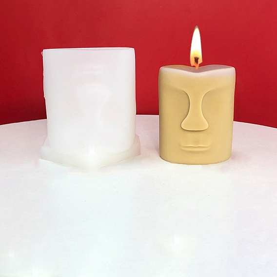 3D Abstract Face Candle Food Grade Silicone Molds, Scented Candle Molds, Resin Casting Molds