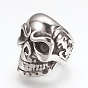 316 Surgical Stainless Steel Beads, Large Hole Beads, Skull