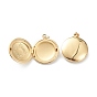 Brass Locket Pendants, Photo Frame Pendants for Necklaces, Long-Lasting Plated, Flat Round