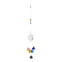 Cristal lustre suncatchers prismes chakra pendentif suspendu, avec chaînes et maillons en fer, perles de verre et strass, losange