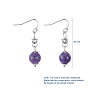 Natural Gemstone Dangle Earrings, with 304 Stainless Steel Flower Bead Caps and 316 Surgical Stainless Steel Earring Hooks