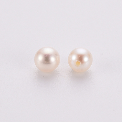 Culture des perles perles d'eau douce naturelles, la moitié foré, ronde