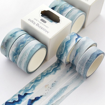3 rollos de cinta adhesiva de papel con patrón de tema de esquí, para hacer tarjetas, scrapbooking, diario, planificador, sobre y cuadernos