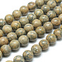 Jaune léopard pierres précieuses rondes brins de perles naturelles