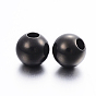 304 Stainless Steel European Beads, Large Hole Beads, Round