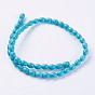 Perles synthétiques turquoise brins, riz, teint