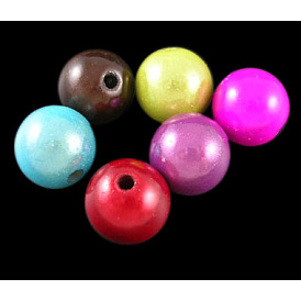 Spray Painted Acrylic Beads, Miracle Beads, Bead in Bead, Round, 18mm, Hole:2mm