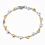 304 ensembles de bijoux de la chaîne de liaison de coeur en acier inoxydable, colliers et bracelets, avec fermoir pince de homard