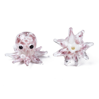 Handmade Bumpy Lampwork Beads Strands, Octopus