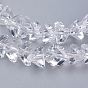 Transparent Glass Beads Strands, Faceted, Triangle