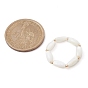 2 piezas 2 conjunto de anillos elásticos con cuentas redondas y ovaladas de perlas de concha estilo, anillos apilables con cuentas de latón