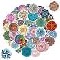 50Pcs Mandala Style Paper Sticker Labels, Self-adhesion Cartoon Decals, for Suitcase, Skateboard, Refrigerator, Helmet, Mobile Phone Shell