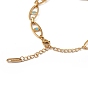 Pulsera esmaltada de cadena con eslabones de ojo de caballo, chapado de iones (ip) 304 joyas de acero inoxidable para mujer