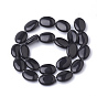 Natural Black Stone Beads Strands, Oval