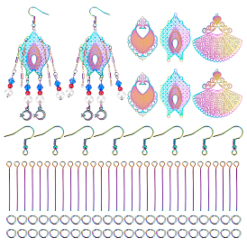 Kits para hacer pendientes colgantes de filigrana, incluyendo 304 ganchos para pendientes franceses de acero inoxidable, 201 conector de eslabones de acero inoxidable