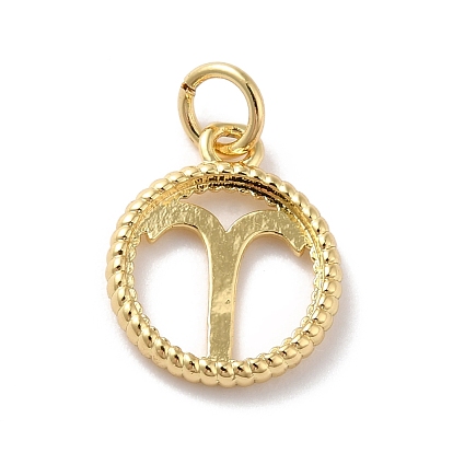 Encantos de bronce, con anillo de salto, sin plomo y cadmio, real 18 k chapado en oro, anillo