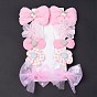 5 Pair 5 Style Bowknot & Flower Polyester Alligator Hair Clips, Iron Hair Accessories