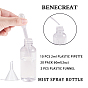 Botella de spray recargable de plástico transparente para mascotas benecreat, para perfume, aceite esencial, con tolva de embudo de plástico pp y gotero de plástico pe