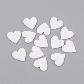 Spray Painted Wood Cabochons, Laser Cut Wood Shapes, Heart
