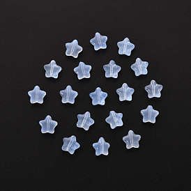 20Pcs Transparent Glass Beads, Star