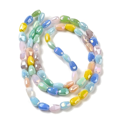 Perles en verre electroplate, de couleur plaquée ab , facette, larme