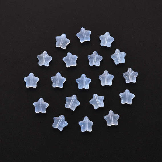 20 piezas de perlas de vidrio transparente, estrella